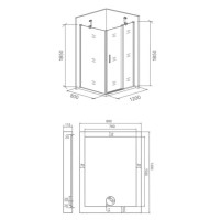 Душевой уголок Good Door Pandora WCD120*80, ПД00015, 120 х 80 см, стекло прозрачное, профиль хром