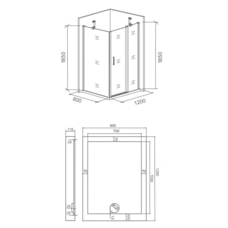 Душевой уголок Good Door Pandora WCD120*80, ПД00015, 120 х 80 см, стекло прозрачное, профиль хром