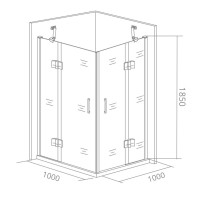 Душевой уголок Good Door Saturn CR-100-C-CH, 100 х 100 х 185 см, стекло прозрачное, хром, СА00015