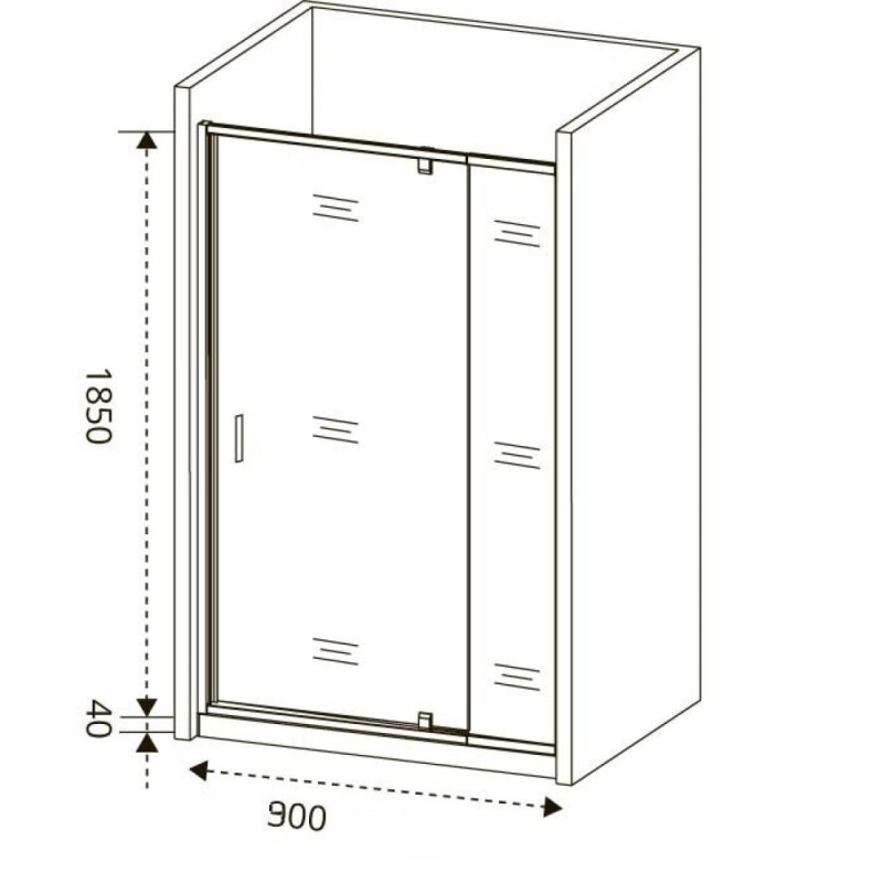 Душевая дверь в нишу Good Door Orion WTW - PD-90-G-CH, 90 х 185 см, стекло матовое Грейп, хром, ОР00015