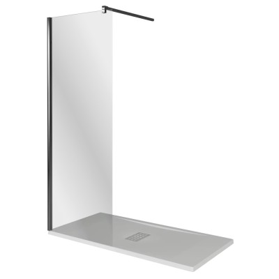 Душевая стенка Good Door Walk In SP-120-C-B 120 см, стекло прозрачное, профиль черный, ВИ00015