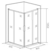 Душевое ограждение Good Door Idea CR-80-C-CH, 80 х 80 x 195 см, стекло прозрачное, профиль хром, ИД00015