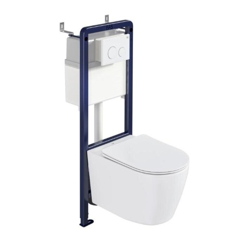 Инсталляция Bas PRO/50-SL003/6 ИУ00016 для подвесного унитаза, синий