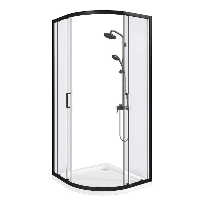 Душевой уголок Good Door Cube R-80-C-B, КУ00016, 80 х 80 см, стекло прозрачное, профиль чёрный