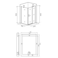 Душевой уголок Good Door Pandora WCD120*90, ПД00016, 120 х 90 см, стекло прозрачное, профиль хром