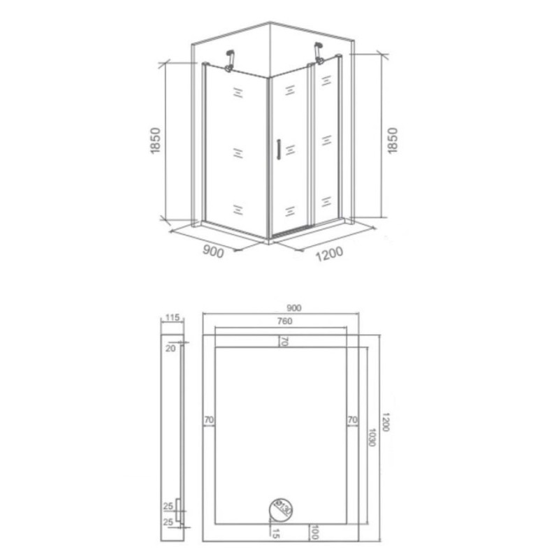 Душевой уголок Good Door Pandora WCD120*90, ПД00016, 120 х 90 см, стекло прозрачное, профиль хром