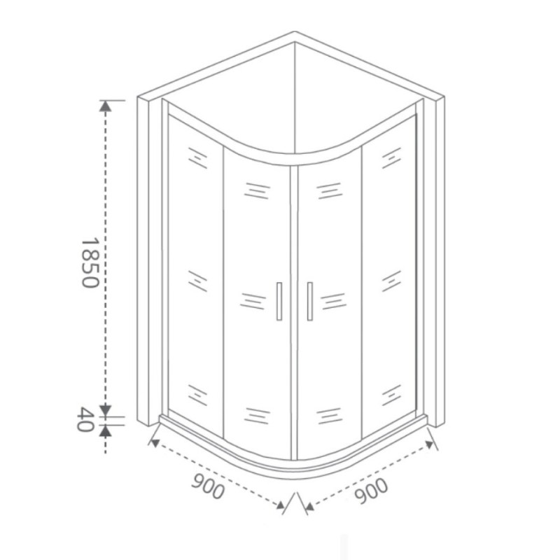 Душевое ограждение Good Door Latte R -90-G-WE, 90 х 90 х 185 см, стекло матовое Грейп, белый, ЛА00016