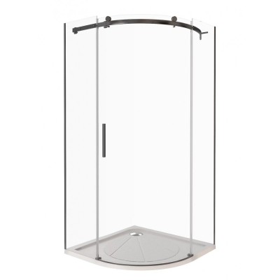 Душевое ограждение Good Door Galaxy R-90-C-B, 90 х 90 х 195 см, стекло прозрачное, профиль черный, ГЛ00016