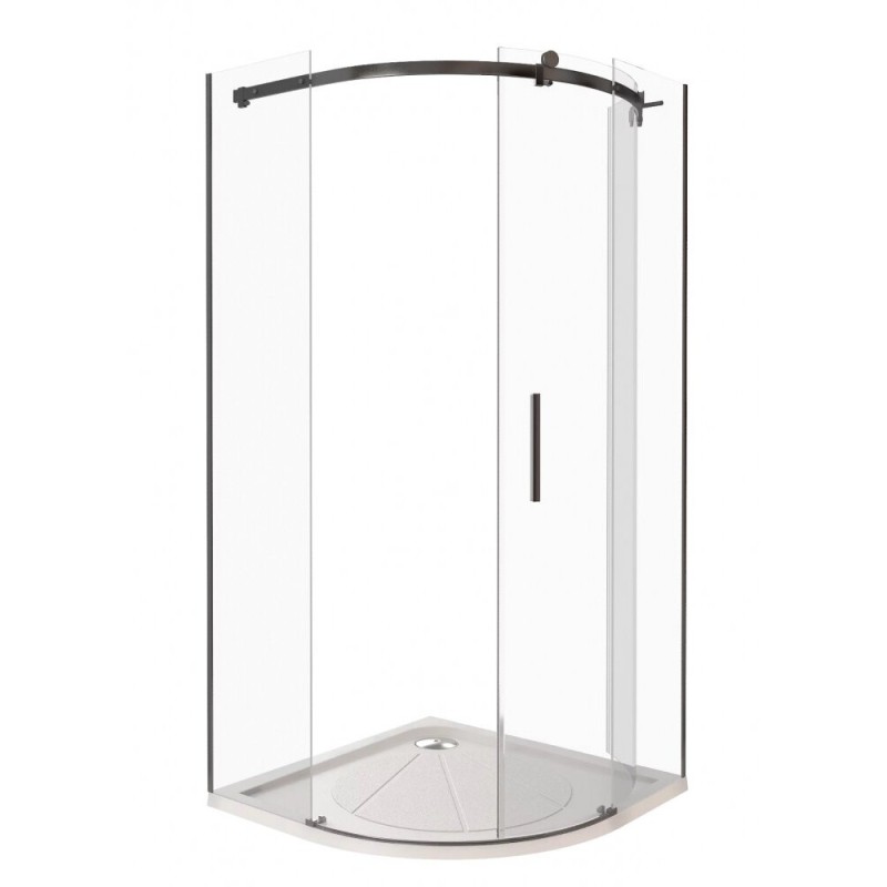 Душевое ограждение Good Door Galaxy R-90-C-B, 90 х 90 х 195 см, стекло прозрачное, профиль черный, ГЛ00016