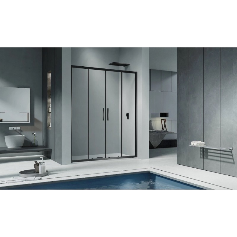 Душевая дверь Good Door Cofe WTW-TD-170-C-B, 170 х 190 см, стекло прозрачное, профиль черный, КФ00016
