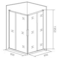 Душевое ограждение Good Door Idea CR-90-C-CH, 90 х 90 x 195 см, стекло прозрачное, профиль хром, ИД00016