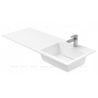 Раковина-столешница Aquanet Фортуна НФ-00016403/НФ-00014860, 241768/241769, 120 см, левая/правая, искусственный камень, белая