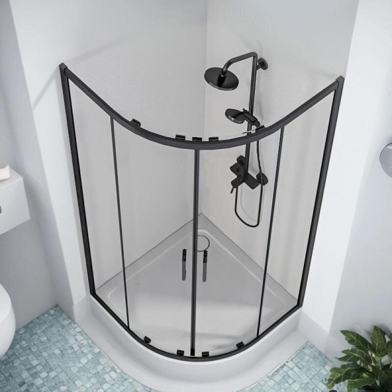 Душевой уголок Good Door Cube R-90-C-B, КУ00017, 90 х 90 см, стекло прозрачное, профиль чёрный