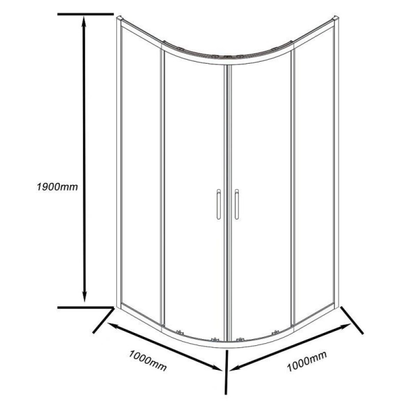 Душевой уголок Good Door Cube R-90-C-B, КУ00017, 90 х 90 см, стекло прозрачное, профиль чёрный