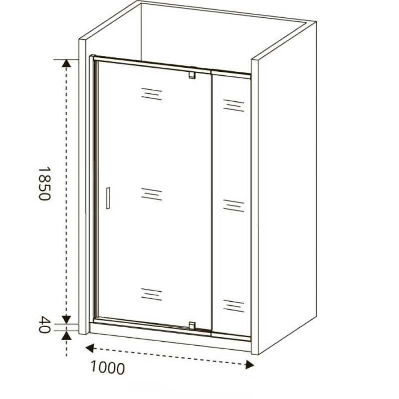Душевая дверь в нишу Good Door Orion WTW - PD-100-G-CH, 100 х 185 см, стекло матовое Грейп, хром, ОР00017