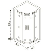 Душевое ограждение Good Door Galaxy R-TD-90-C-B, 90 х 90 х 195 см, стекло прозрачное, профиль черный, ГЛ00018
