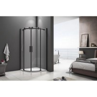 Душевое ограждение Good Door Galaxy R-TD-90-C-B, 90 х 90 х 195 см, стекло прозрачное, профиль черный, ГЛ00018