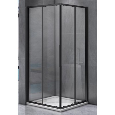 Душевое ограждение Good Door Idea CR-80-C-B, 80 х 80 х 195 см, стекло прозрачное, профиль черный, ИД00018
