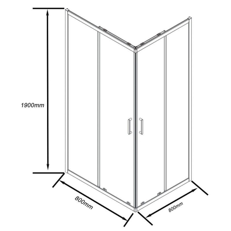 Душевой уголок Good Door Cube CR-80-C-B, КУ00019, 80 х 80 см, стекло прозрачное, профиль чёрный
