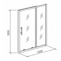 Душевая дверь Good Door Pandora WTA120, ПД00019, 120 х 185 см, раздвижная, стекло прозрачное, профиль хром
