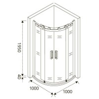 Душевое ограждение Good Door Galaxy R-TD-100-C-B, 100 х 100 х 195 см, стекло прозрачное, профиль черный, ГЛ00019