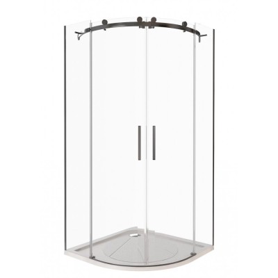Душевое ограждение Good Door Galaxy R-TD-100-C-B, 100 х 100 х 195 см, стекло прозрачное, профиль черный, ГЛ00019