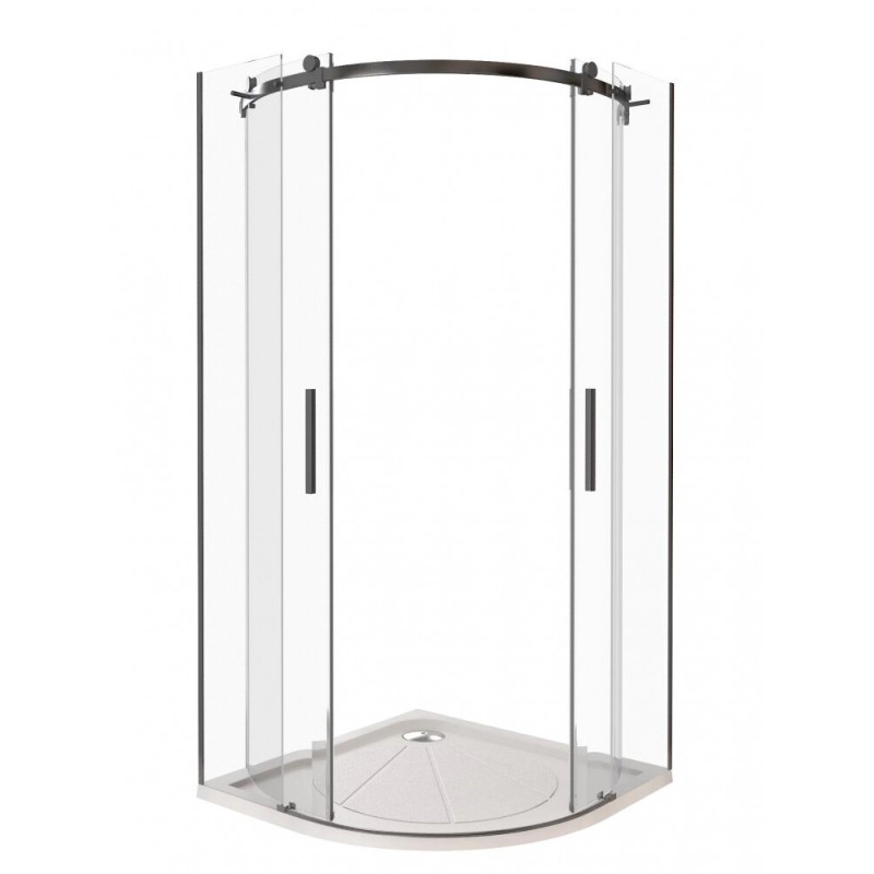 Душевое ограждение Good Door Galaxy R-TD-100-C-B, 100 х 100 х 195 см, стекло прозрачное, профиль черный, ГЛ00019