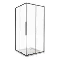 Душевое ограждение Good Door Idea CR-90-C-B, 90 х 90 х 195 см, стекло прозрачное, профиль черный, ИД00019