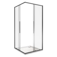 Душевое ограждение Good Door Idea CR-90-C-B, 90 х 90 х 195 см, стекло прозрачное, профиль черный, ИД00019
