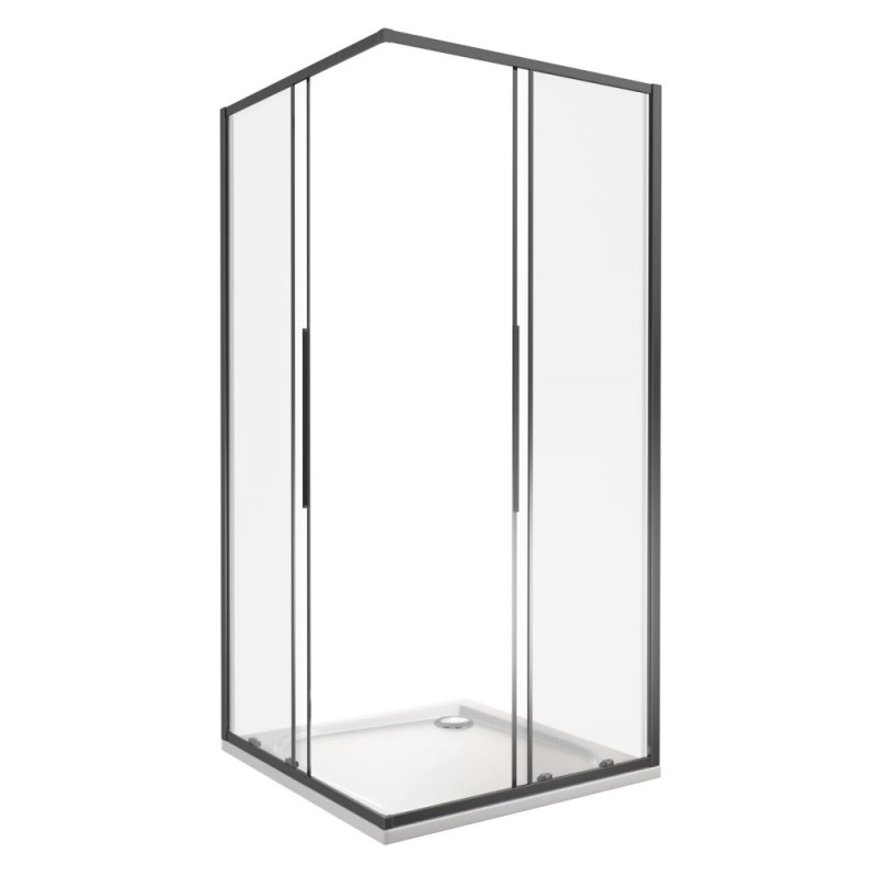 Душевое ограждение Good Door Idea CR-90-C-B, 90 х 90 х 195 см, стекло прозрачное, профиль черный, ИД00019