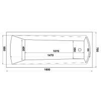 Ванна акриловая Bas Pro Бали БАВ0002, 160 x 70 см, белый