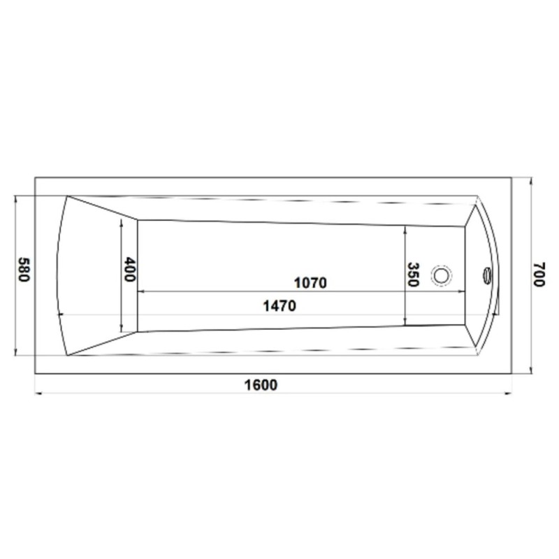 Ванна акриловая Bas Pro Бали БАВ0002, 160 x 70 см, белый