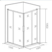 Душевое ограждение Good Door Idea CR-100-C-B, 100 х 100 x 195 см, стекло прозрачное, профиль черный, ИД00020