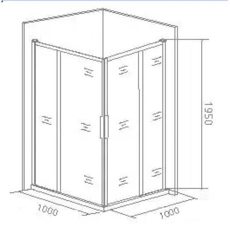 Душевое ограждение Good Door Idea CR-100-C-B, 100 х 100 x 195 см, стекло прозрачное, профиль черный, ИД00020