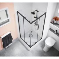 Душевой уголок Good Door Cube CR-100-C-B, КУ00021, 100 х 100 см, стекло прозрачное, профиль чёрный