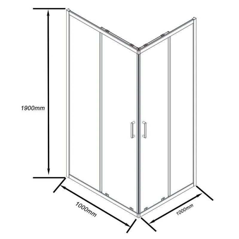 Душевой уголок Good Door Cube CR-100-C-B, КУ00021, 100 х 100 см, стекло прозрачное, профиль чёрный