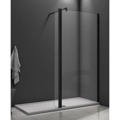 Душевая стенка Good Door Walk In SP2-80-C-B, ВИ00021, 80 см, свободный вход, стекло прозрачное, профиль чёрный