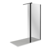 Душевая стенка Good Door Walk In SP2-80-C-B, ВИ00021, 80 см, свободный вход, стекло прозрачное, профиль чёрный