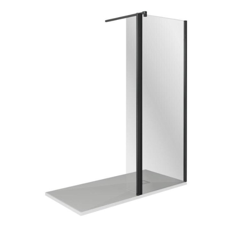 Душевая стенка Good Door Walk In SP2-80-C-B, ВИ00021, 80 см, свободный вход, стекло прозрачное, профиль чёрный