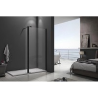 Душевая стенка Good Door Walk In SP2-80-C-B, ВИ00021, 80 см, свободный вход, стекло прозрачное, профиль чёрный