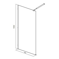 Душевая стенка Good Door Walk In SP2-80-C-B, ВИ00021, 80 см, свободный вход, стекло прозрачное, профиль чёрный