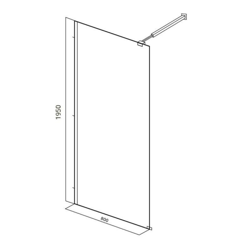 Душевая стенка Good Door Walk In SP2-80-C-B, ВИ00021, 80 см, свободный вход, стекло прозрачное, профиль чёрный