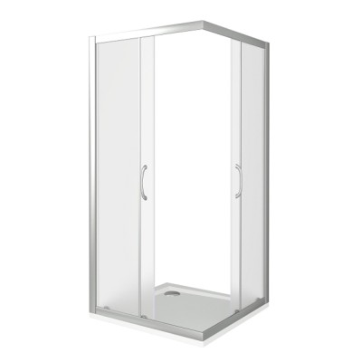 Душевое ограждение Good Door Latte CR -100-G-WE, 100 х 100 х 185 см, стекло матовое Грейп, белый, ЛА00021