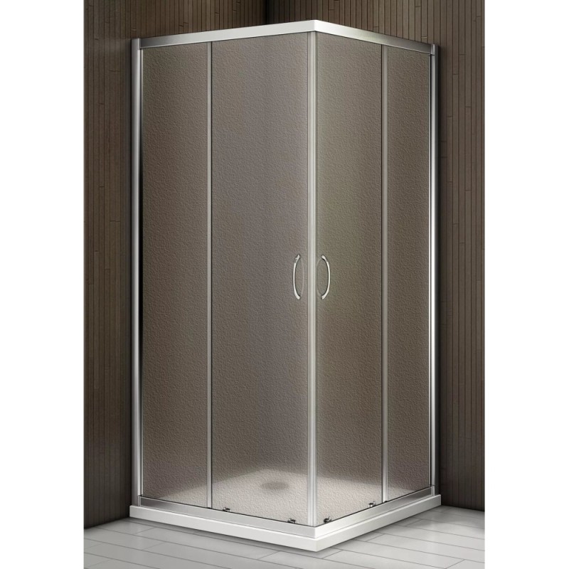 Душевое ограждение Good Door Latte CR -100-G-WE, 100 х 100 х 185 см, стекло матовое Грейп, белый, ЛА00021