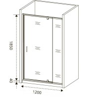 Душевая дверь в нишу Good Door Orion WTW - PD-120-G-CH, 120 х 185 см, стекло матовое Грейп, хром, ОР00021