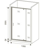 Душевая дверь в нишу Good Door Orion WTW - PD -130-C-CH, 130 х 185 см, стекло прозрачное, хром, ОР00022