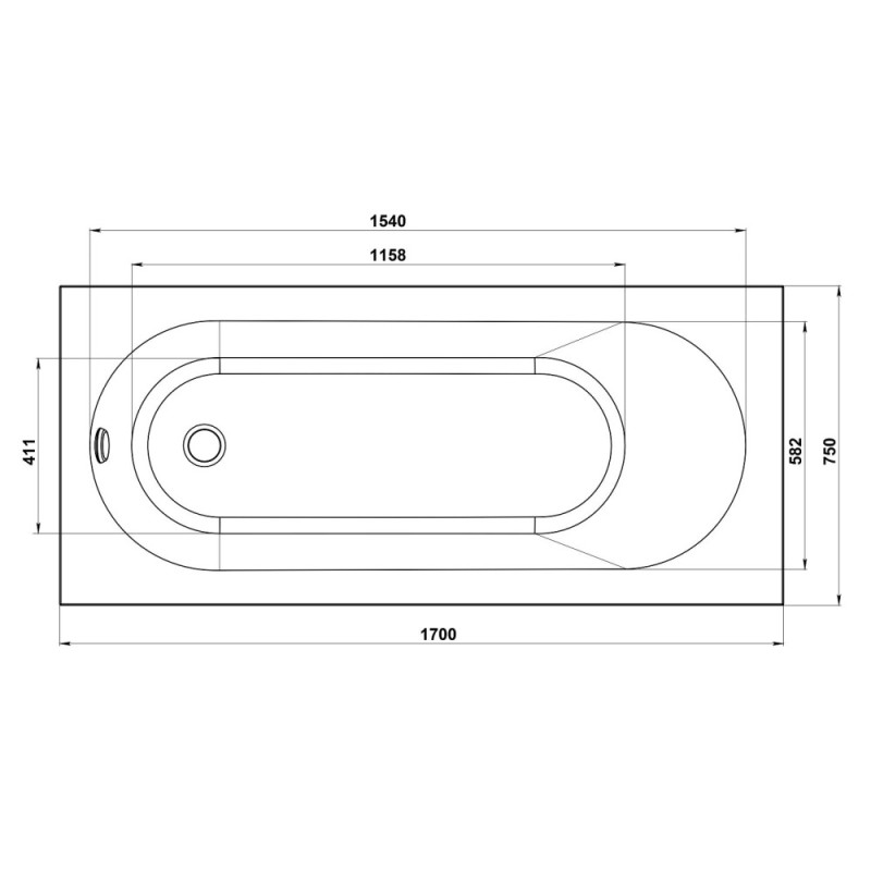 Ванна из искусственного камня Good Door Марбея 170 x 75 см, белый, ВА00022