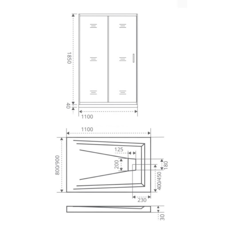 Душевая дверь в нишу Good Door Infinity WTW-110-C-CH, 110 х 185 см, стекло прозрачное, хром, ИН00023