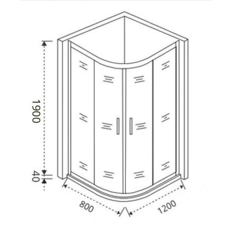 Душевой уголок Good Door Cofe R-120-C-CH, КФ00024, 120 х 80 см, стекло прозрачное, профиль хром