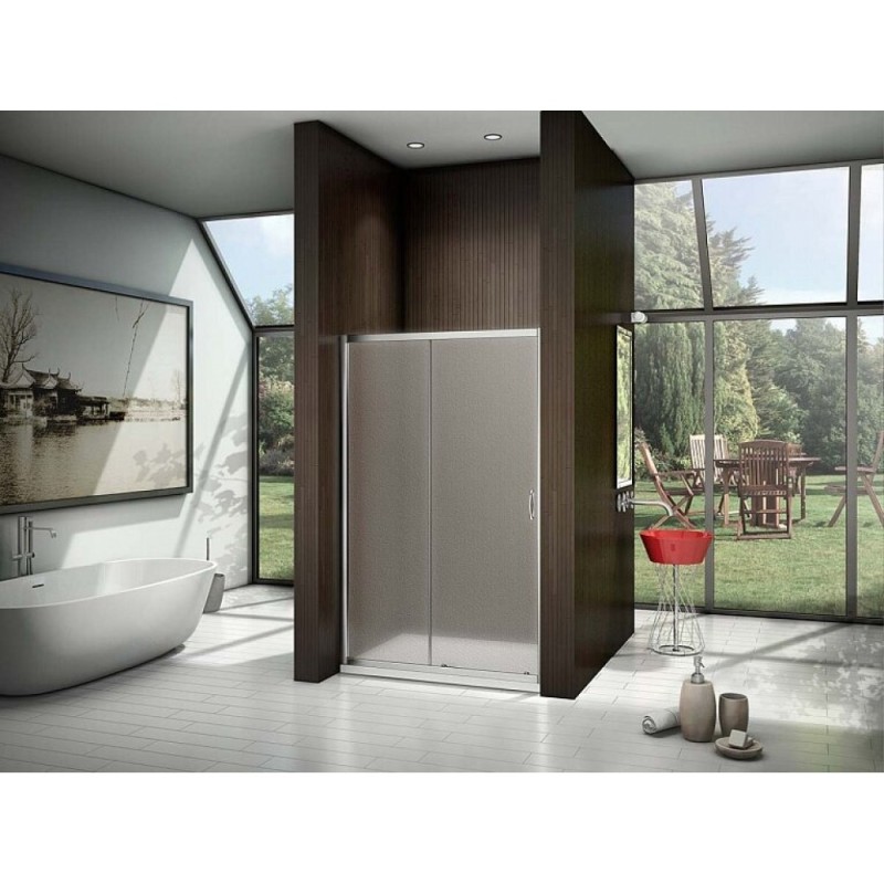 Душевая дверь в нишу Good Door Latte WTW-130-G-WE, 130 х 185 см, стекло матовое Грейп, белый, ЛА00024